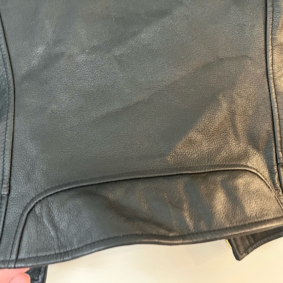 Women’s Black Leather Moda Show Biker Jacket Small - Picture 4 of 9